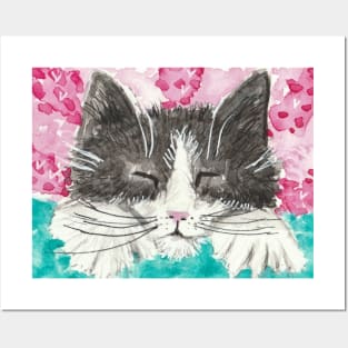 Cute Cat kitten face Posters and Art